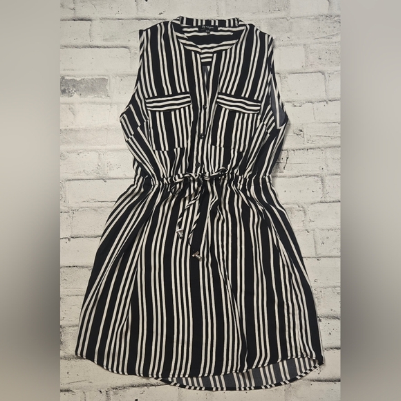 Lily Morgan Sleeveless Black & White Striped Lughtweight Dress– Size XL - Picture 4 of 13